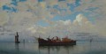 Barche da pesca su una Laguna di Venezia Hermann David Salomon Corrodi paysage orientaliste